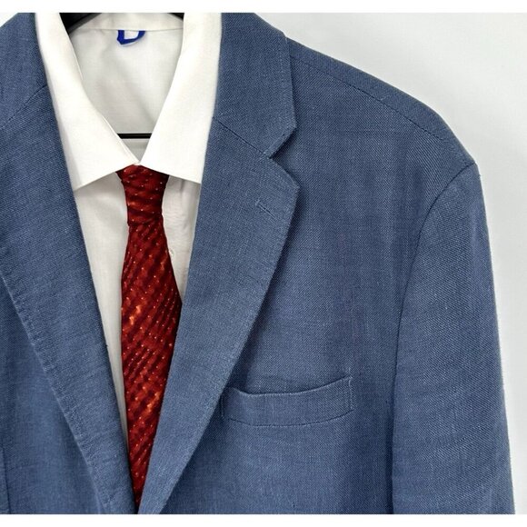 JOS A BANK RESERVE jacket blazer sport coat linen blend traditional fit blue L - Picture 1 of 9